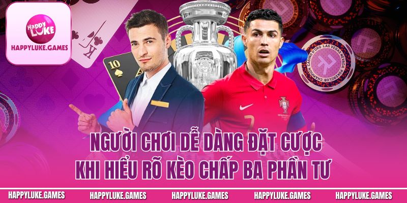Người chơi dễ dàng đặt cược khi hiểu rõ kèo chấp ba phần tư